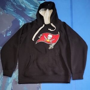 Antigua Black Hoodie with Tampa Bay Buccaneers Emblem